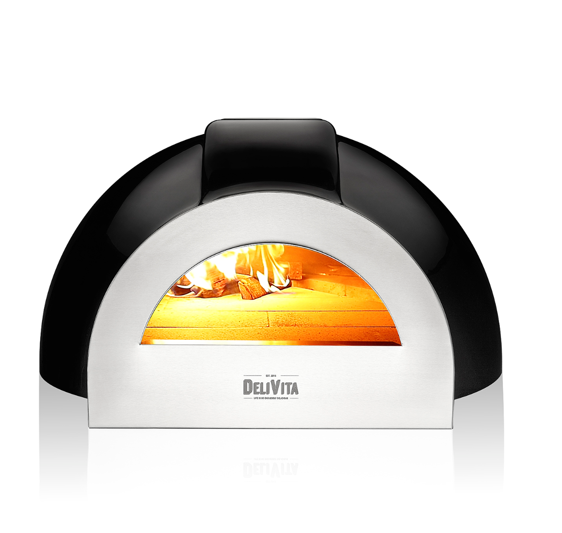 Delivita - Pro Dual Fuel Deluxe complete Collection- Very Black + Flue Pipe & Rain cap