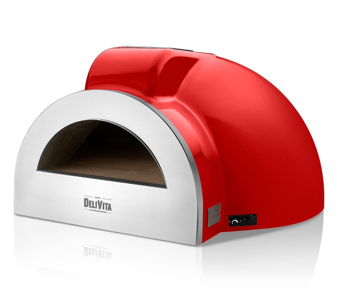 Delivita - Pro Dual Fuel Deluxe complete Collection - Chilli Red + Flue Pipe & Rain cap