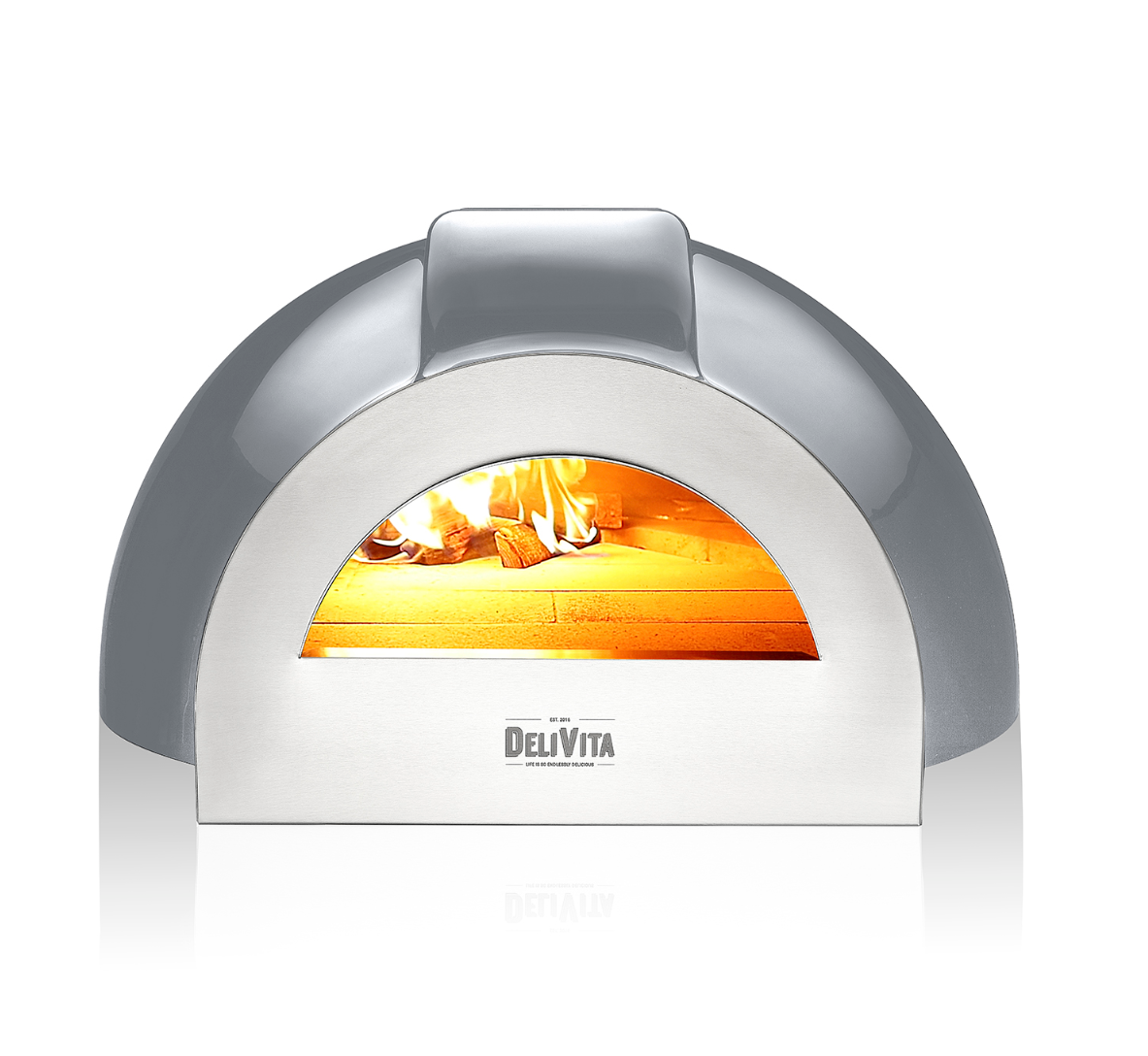 Delivita - Pro Dual Fuel - Hale Grey + Flue Pipe & Rain cap