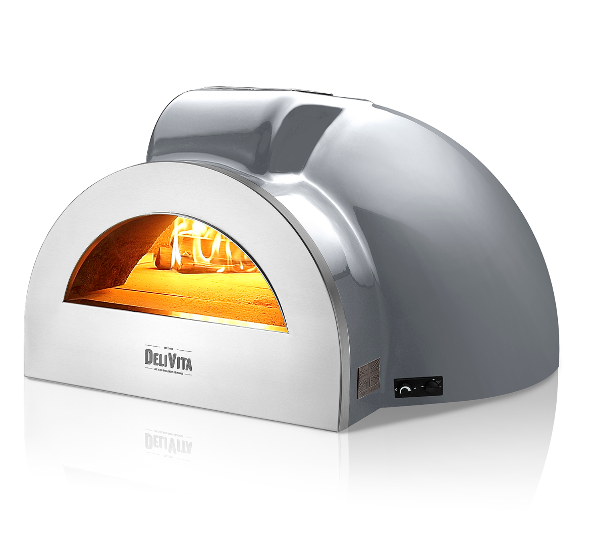 Delivita - Pro Dual Fuel - Hale Grey + Flue Pipe & Rain cap