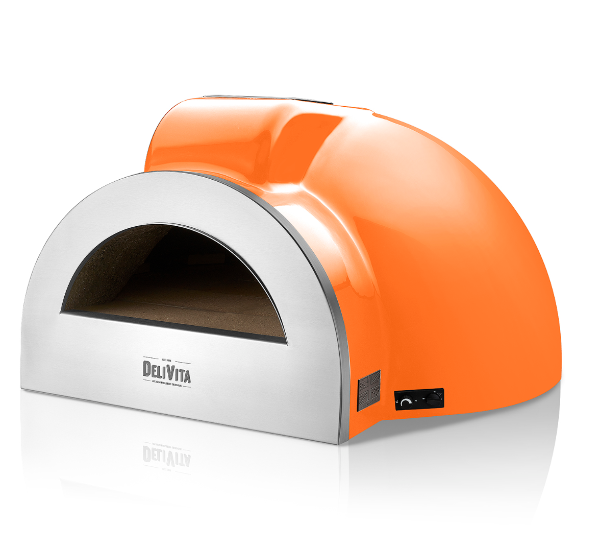 Delivita - Pro Dual Fuel - Orange Blaze + Flue Pipe & Rain cap